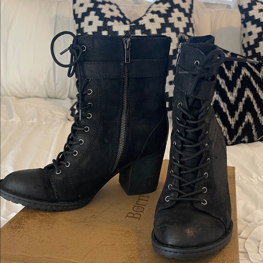 Born Cass Black Distressed Booties